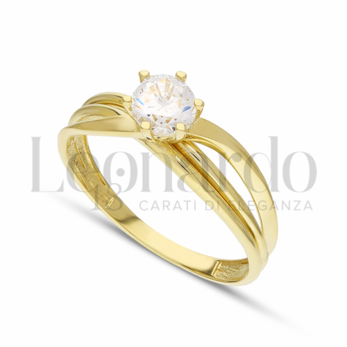con Zircone bianco in Oro Giallo da 2,3gr.