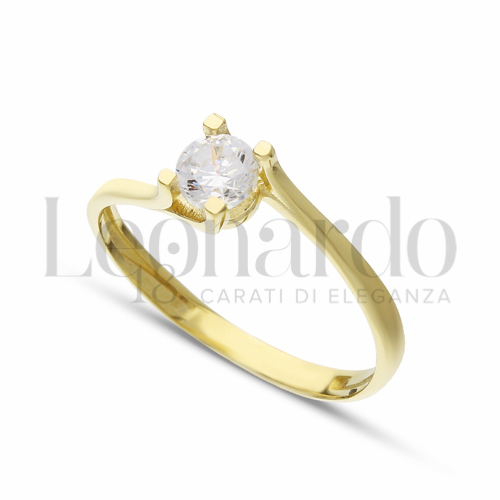 Anelli Anello Solitario da Donna in Oro 18 Carati Misura pietra: 4,50 mm anello: N° 1,7g