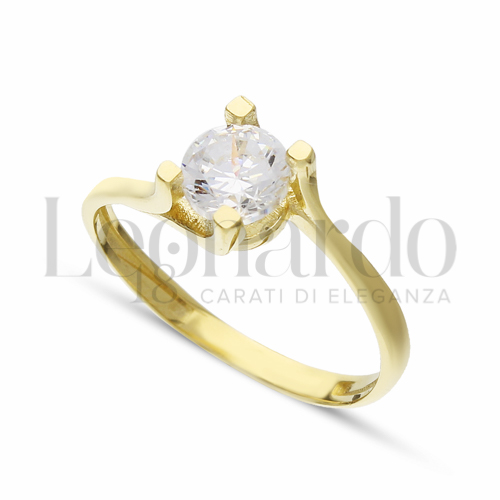con Zircone bianco in Oro Giallo da 2gr.