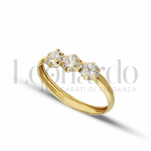 Modello o finitura Lucida con Zircone bianco in Oro Giallo da 1,1gr.