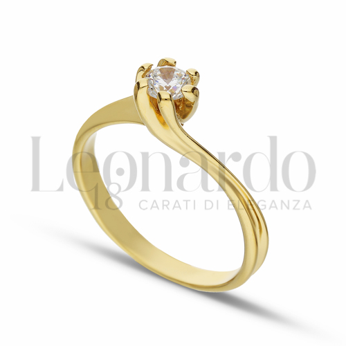con Zircone bianco in Oro Giallo da 2,6gr.