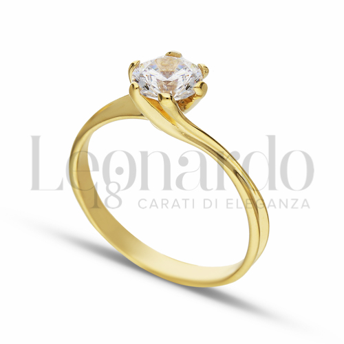 con Zircone bianco in Oro Giallo da 2,3gr.