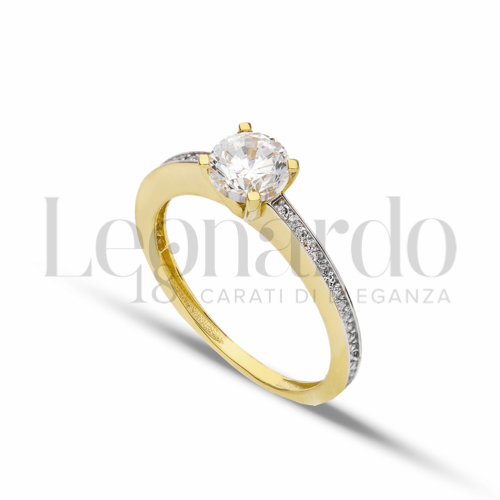 con Zircone bianco in Oro Giallo da 2,2gr.
