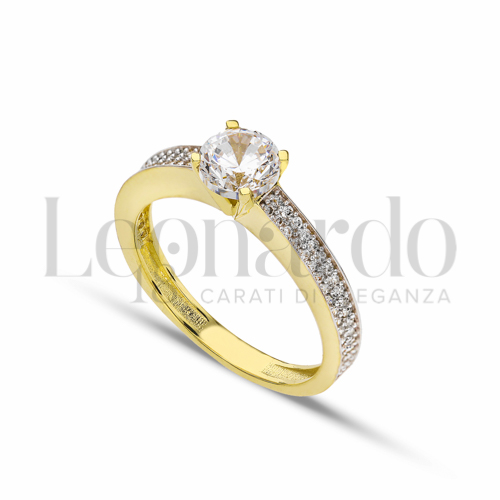 con Zircone bianco in Oro Giallo da 3,2gr.