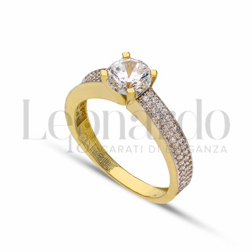 con Zircone bianco in Oro Giallo da 3,2gr.