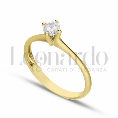 con Zircone bianco in Oro Giallo da 1,8gr.