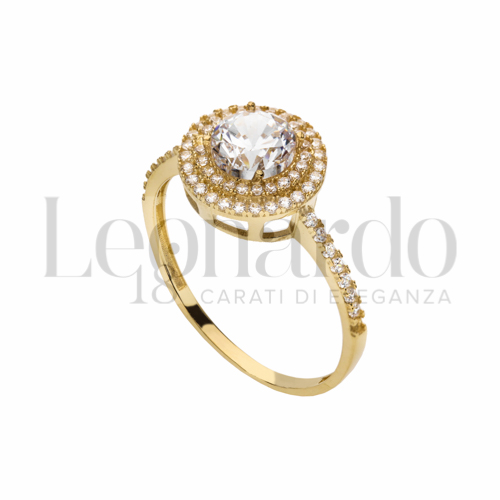 con Zircone bianco in Oro Giallo da 2,4gr.