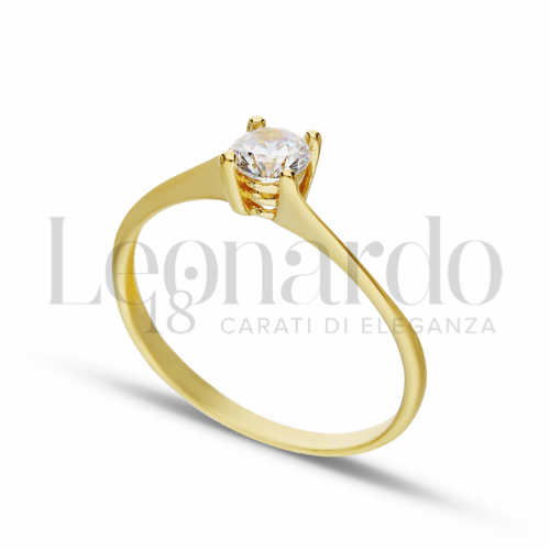 con Zircone bianco in Oro Giallo da 1,6gr.