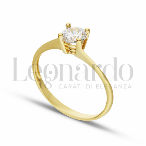 con Zircone bianco in Oro Giallo da 1,9gr.