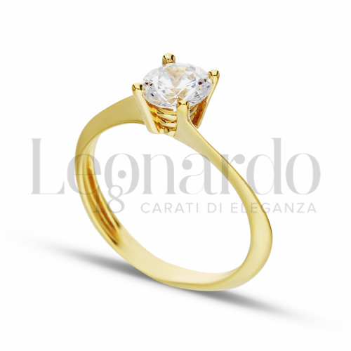 con Zircone bianco in Oro Giallo da 2,5gr.