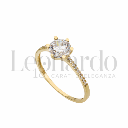 con Zircone bianco in Oro Giallo da 1,6gr.