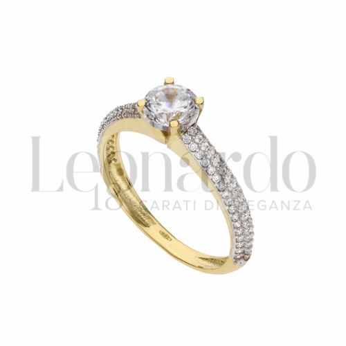 con Zircone bianco in Oro Giallo da 2,6gr.