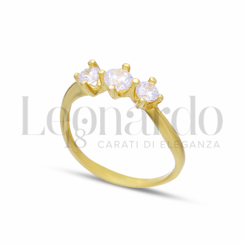 con Zircone bianco in Oro Giallo da 2gr.