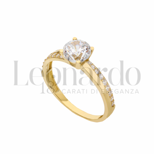 con Zircone bianco in Oro Giallo da 2,4gr.