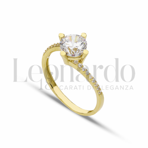con Zircone bianco in Oro Giallo da 2,7gr.
