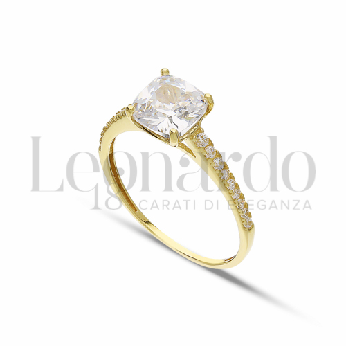 con Zircone bianco in Oro Giallo da 2gr.