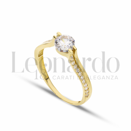 con Zircone bianco in Oro Giallo da 2,2gr.