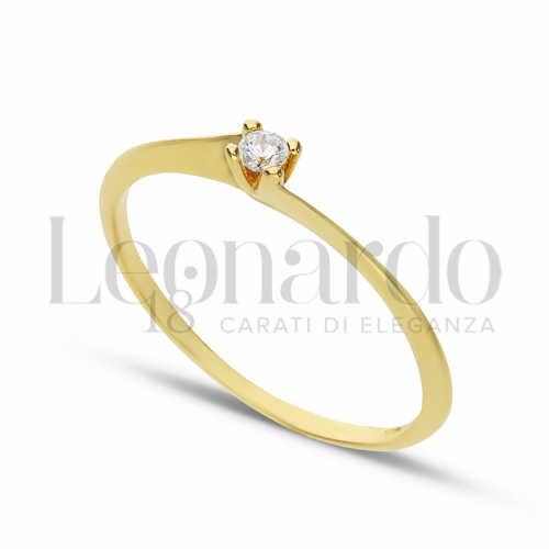 con Zircone bianco in Oro Giallo da 1,3gr.