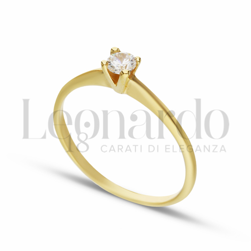 con Zircone bianco in Oro Giallo da 1,5gr.