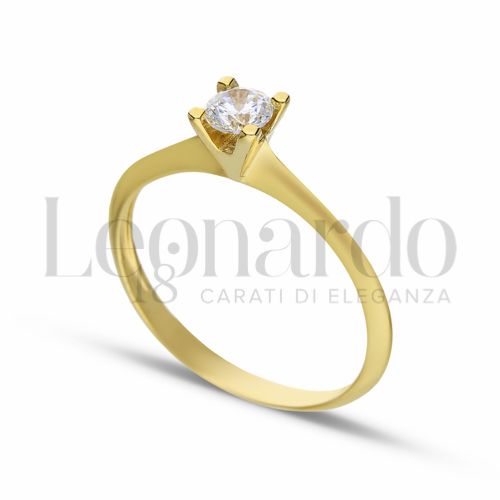 con Zircone bianco in Oro Giallo da 1,9gr.