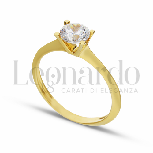 con Zircone bianco in Oro Giallo da 2,5gr.