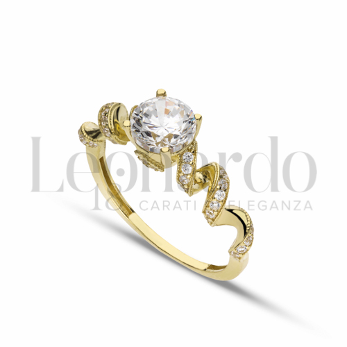 con Zircone bianco in Oro Giallo da 3,4gr.