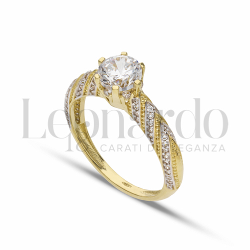 con Zircone bianco in Oro Giallo da 3,7gr.