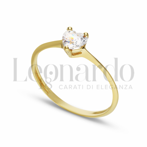 Modello o finitura Classico con Zircone bianco in Oro Giallo da 1,4gr.
