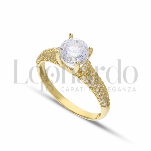 con Zircone bianco in Oro Giallo da 2,7gr.