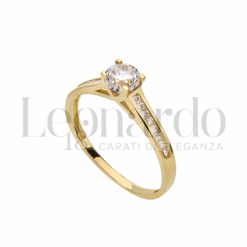 con Zircone bianco in Oro Giallo da 2,2gr.