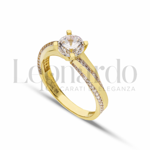 con Zircone bianco in Oro Giallo da 3,6gr.
