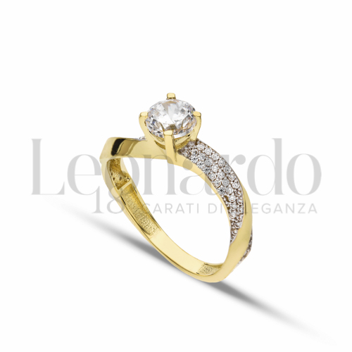 con Zircone bianco in Oro Giallo da 3,5gr.