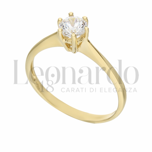 Anelli Anello Solitario 6 griffe da Donna in Oro 18 Carati Modello o finitura: Misura pietra: 5,00 mm anello: N° 8 2g