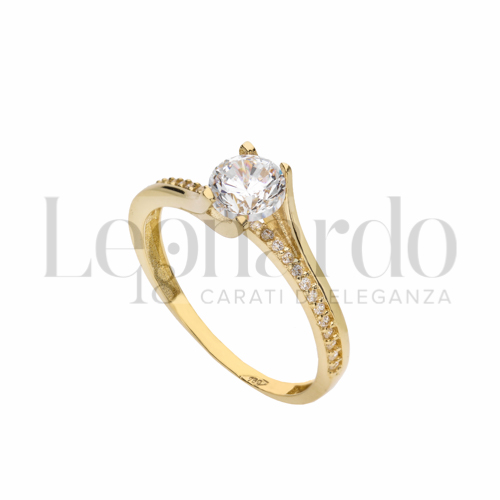con Zircone bianco in Oro Giallo da 2,2gr.