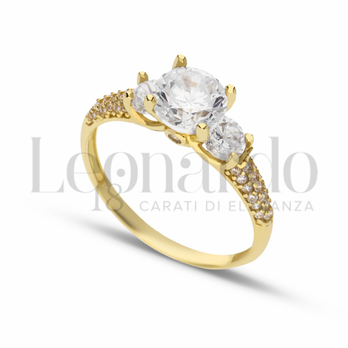 con Zircone bianco in Oro Giallo da 2,5gr.