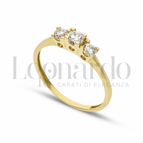 Modello Trilogy a scalare con Zircone bianco in Oro Giallo da 1,7gr.