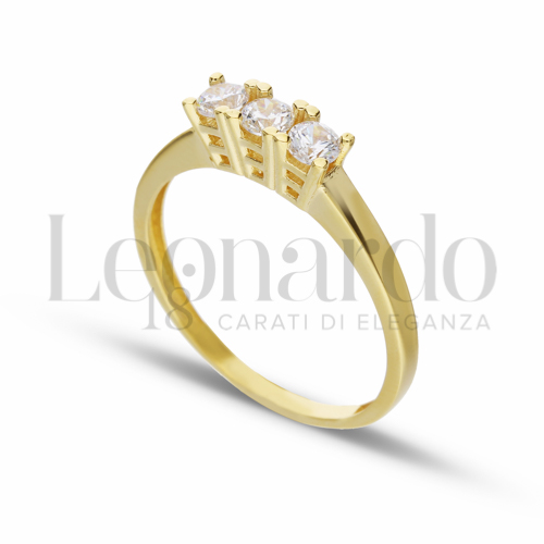 Anelli Anello Trilogy da Donna in Oro 18 Carati Modello o finitura: lineare Misura pietra: 3,00 mm anello: N° 2,1g