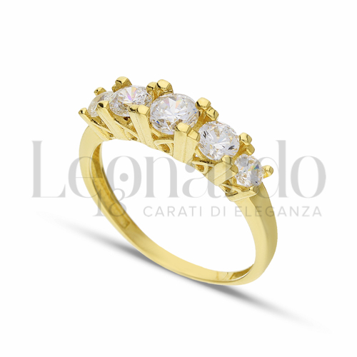 con Zircone bianco in Oro Giallo da 2,8gr.