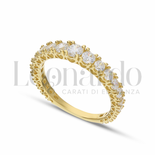 con Zircone bianco in Oro Giallo da 2,6gr.