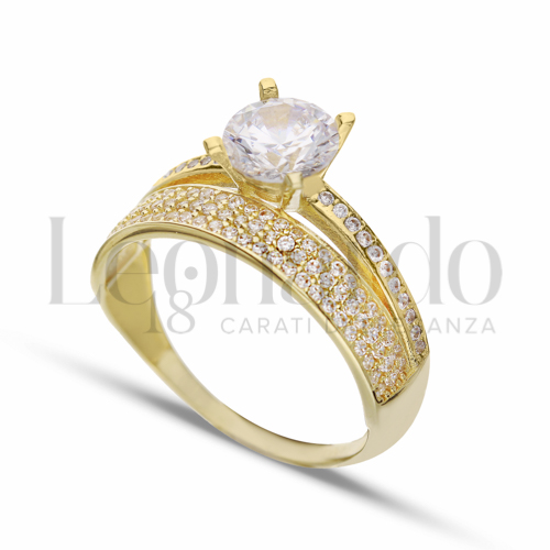 Modello o finitura 3 File di zirconi con Zircone bianco in Oro Giallo da 4,1gr.
