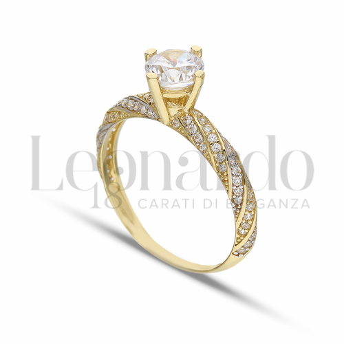 con Zircone bianco in Oro Giallo da 2,8gr.