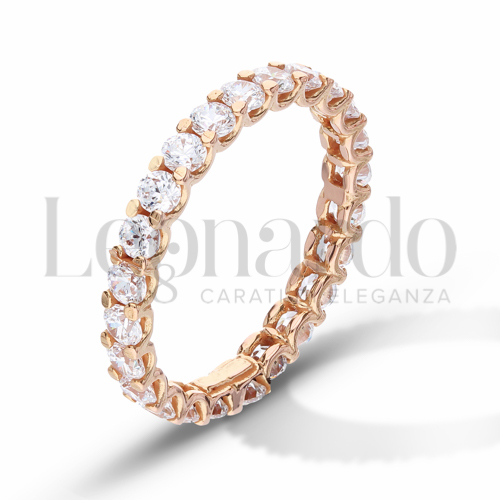 Modello o finitura Veretta a griffe con Zircone bianco in Oro Rosa da 2,1gr.