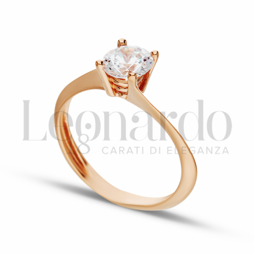 con Zircone bianco in Oro Rosa da 2,2gr.