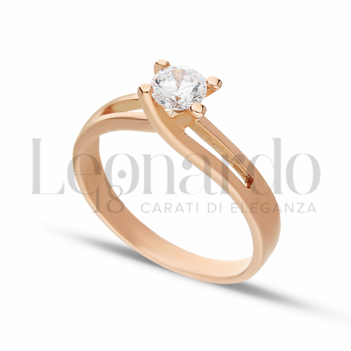 con Zircone bianco in Oro Rosa da 3,8gr.