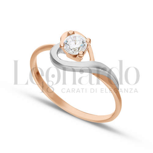 Anelli Anello Solitario da Donna in Oro 18 Carati Misura pietra: 4,00 mm anello: N° 2,1g