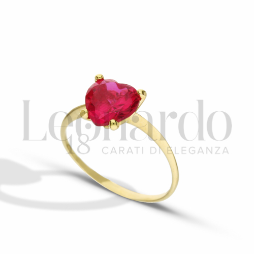 Anelli Anello Cuore da Donna in Oro 18 Carati Modello o finitura: Solitario Misura pietra: anello: N° 13 1,8g