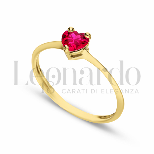 Modello o finitura Classico con Pietra rossa in Oro Giallo da 1,2gr.