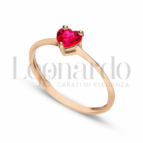 Modello o finitura Classico con Pietra rossa in Oro Rosa da 1,3gr.