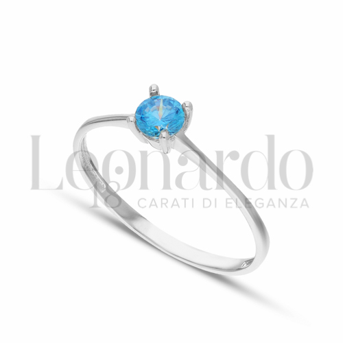 Anelli Anello Solitario da Donna in Oro 18 Carati Misura pietra: 4,00 mm anello: N&deg; 14 1,1g
