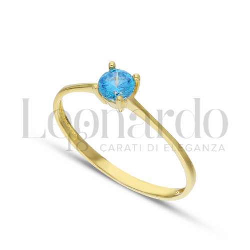 Anelli Anello Solitario da Donna in Oro 18 Carati Misura pietra: 4,00 mm anello: N° 11 1,1g